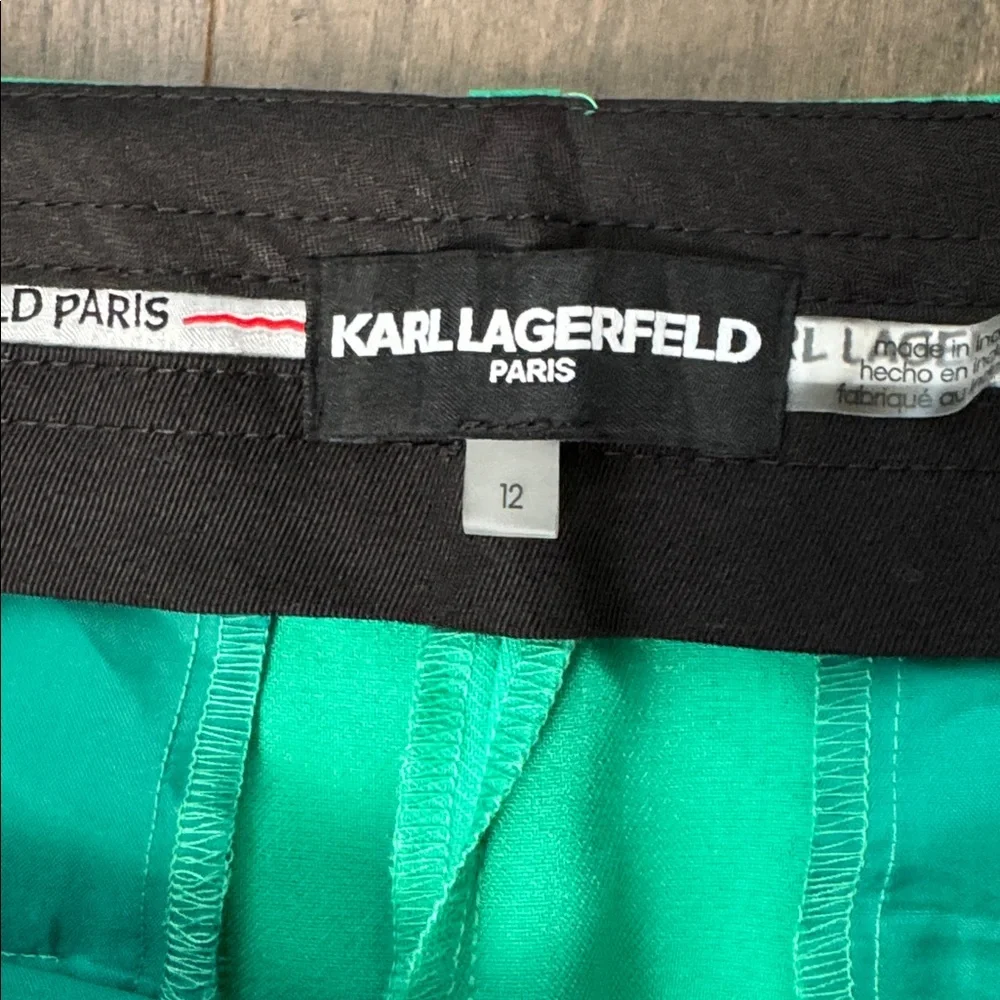 NWT Karl Lagerfeld Emerald Green Trousers - Picture 2 of 5